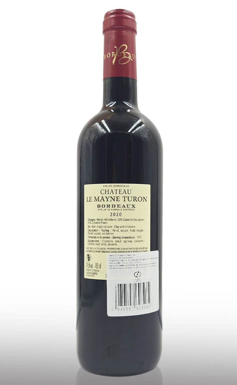 Vin rosu sec, Bordeaux Chateau Le Mayne Turon